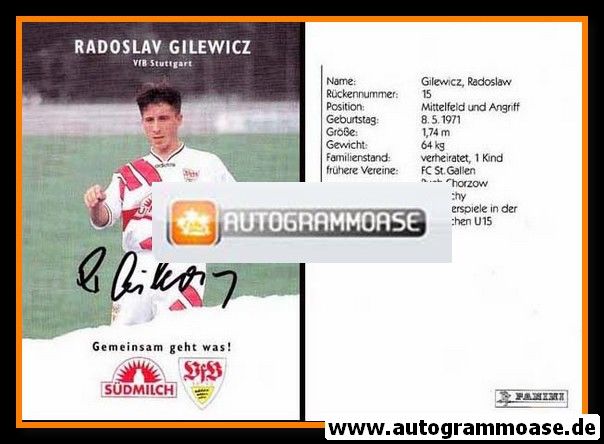 Autogramm Fussball | VfB Stuttgart | 1995 | Radoslaw GILEWICZ