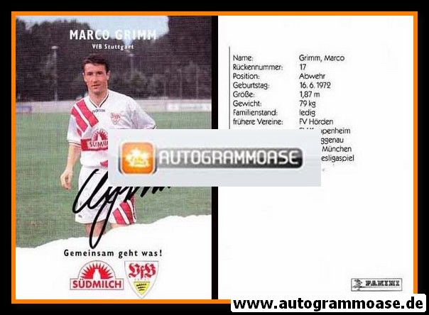 Autogramm Fussball | VfB Stuttgart | 1995 | Marco GRIMM