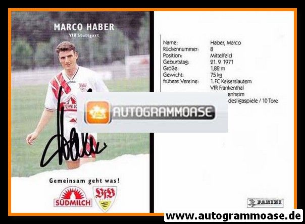 Autogramm Fussball | VfB Stuttgart | 1995 | Marco HABER