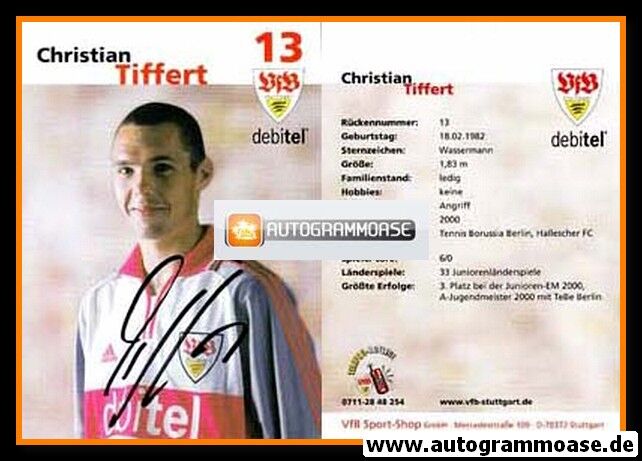 Autogramm Fussball | VfB Stuttgart | 2001 | Christian TIFFERT
