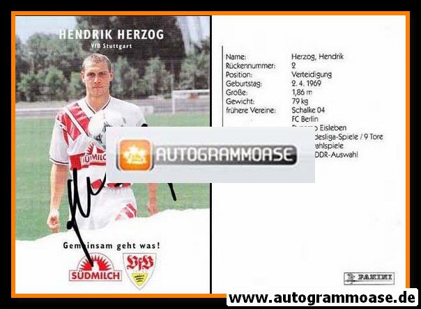 Autogramm Fussball | VfB Stuttgart | 1995 | Hendrik HERZOG