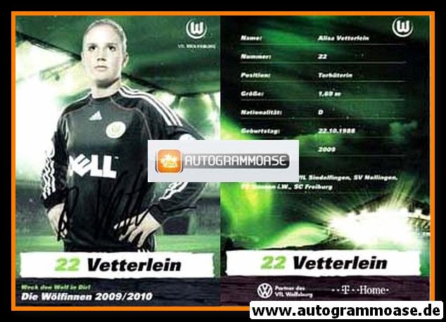 Autogramm Fussball (D) | VfL Wolfsburg | 2009 | Alisa VETTERLEIN