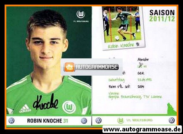 Autogramm Fussball | VfL Wolfsburg | 2011 | Robin KNOCHE