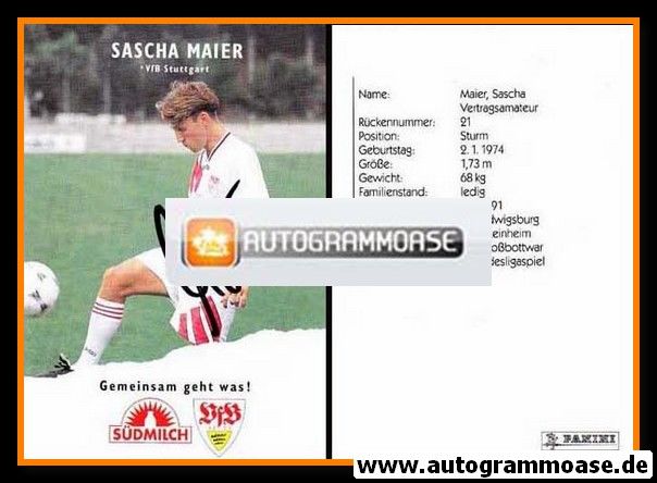 Autogramm Fussball | VfB Stuttgart | 1995 | Sascha MAIER