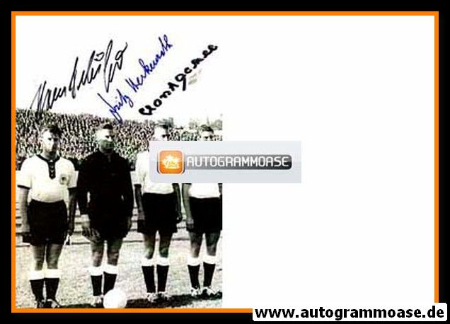 Autogramme Fussball | DFB | 1958 WM Foto | ECKEL + HERKENRATH + SCHÄFER (Spiel CSSR)