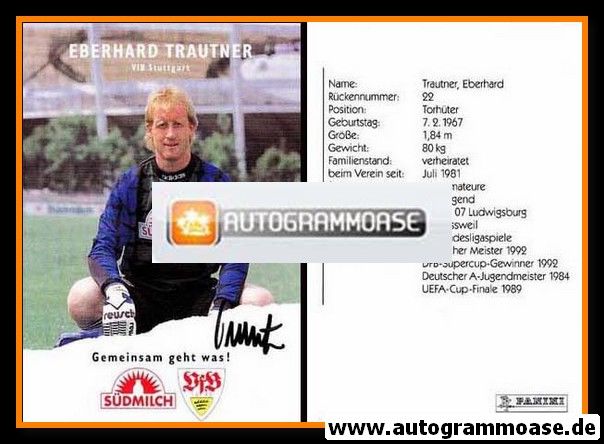 Autogramm Fussball | VfB Stuttgart | 1995 | Eberhard TRAUTNER