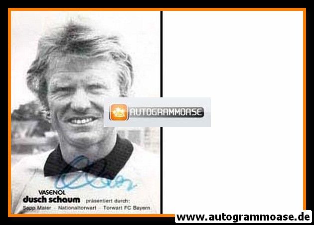 Autogramm Fussball | 1980er | Sepp MAIER (Portrait SW) Vasenol