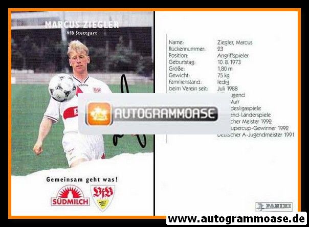 Autogramm Fussball | VfB Stuttgart | 1995 | Marcus ZIEGLER