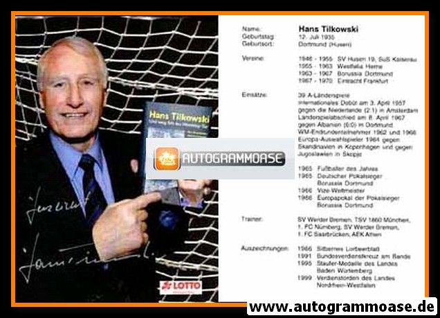 Autogramm Fussball | 2000er | Hans TILKOWSKI (Buch Wembley-Tor)
