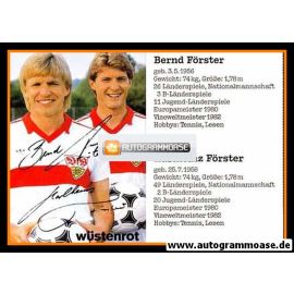 Autogramme Fussball | VfB Stuttgart | 1980er Druck | Bernd + Karlheinz FÖRSTER