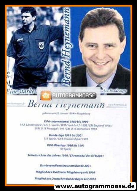 Autogramm Fussball | Schiedsrichter | 2000er | Bernd HEYNEMANN (MdB)
