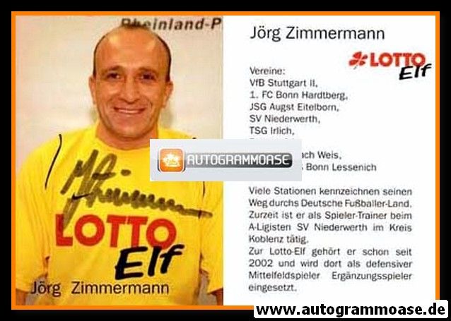 Autogramm Fussball | 2000er | Jörg ZIMMERMANN (Lotto Elf)