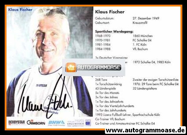 Autogramm Fussball | 2000er | Klaus FISCHER (Portrait Color) Vita