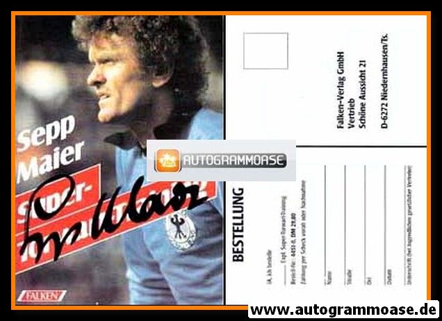 Autogramm Fussball | 1980er | Sepp MAIER (Portrait Color) Falken