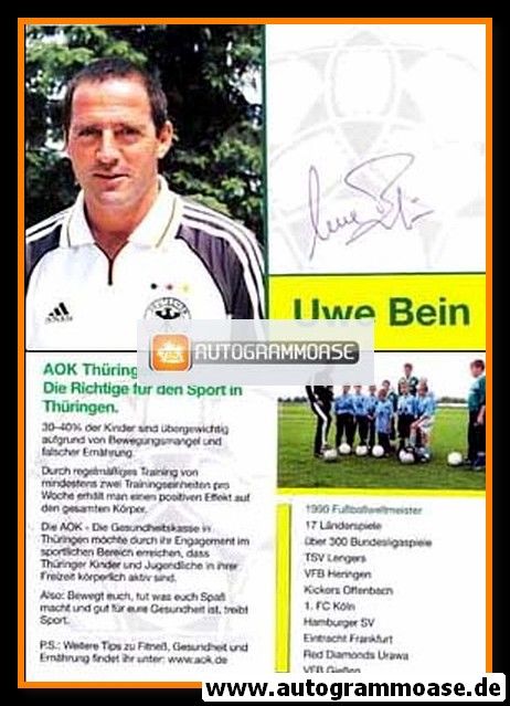 Autogramm Fussball | DFB | 2000er Retro | Uwe BEIN (AOK)