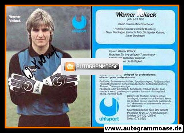 Autogramm Fussball | 1980er Uhlsport | Werner VOLLACK (Bayer Uerdingen)