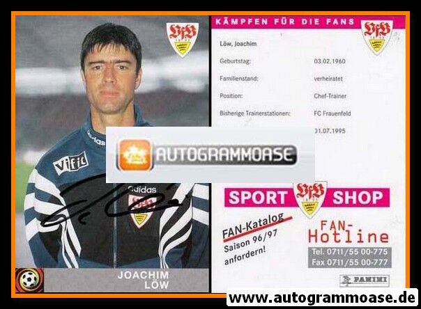 Autogramm Fussball | VfB Stuttgart | 1996 rosa | Joachim LÖW