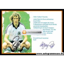 Autogramm Fussball | DFB | 1980er | Wolfgang ROLFF (sitzend mit Ball) _