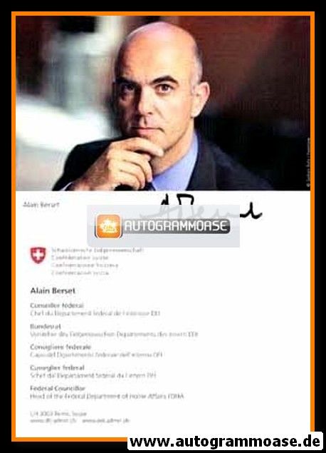 Autogramm Politik | Schweiz (SP) | Alain BERSET | 2010er (Portrait Color)