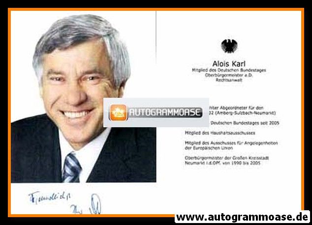 Autogramm Politik | CSU | Alois KARL | 2000er (Portrait Color) 