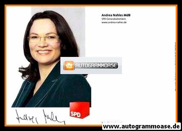 Autogramm Politik | SPD | Andrea NAHLES | 2000er (Portrait Color) 1