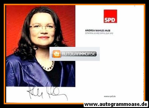 Autogramm Politik | SPD | Andrea NAHLES | 2000er (Portrait Color) Butzmann