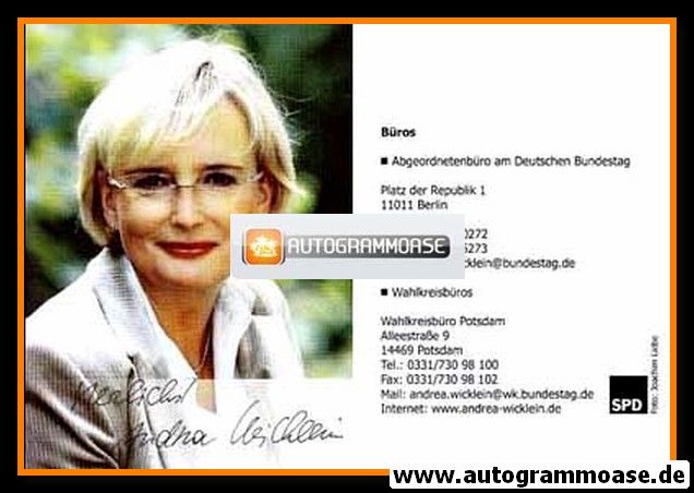 Autogramm Politik | SPD | Andrea WICKLEIN | 2000er (Portrait Color)