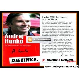 Autogramm Politik | LINKE | Andrej HUNKO | 2000er (Klappkarte)