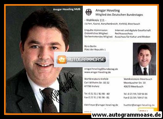 Autogramm Politik | CDU | Ansgar HEVELING | 2000er (Portrait Color) Wahlkreis 111