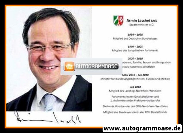Autogramm Politik | CDU | Armin LASCHET | 2010er (Portrait Color) Lebenslauf