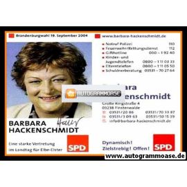 Autogramm Politik | SPD | Barbara HACKENSCHMIDT | 2004 (Landtagswahl)