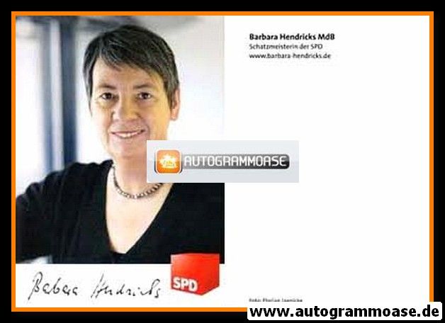 Autogramm Politik | SPD | Barbara HENDRICKS | 2000er Druck (Portrait Color) 2