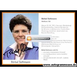 Autogramm Politik | CDU | Bärbel SOTHMANN | 1990er (Portrait Color) Lebenslauf