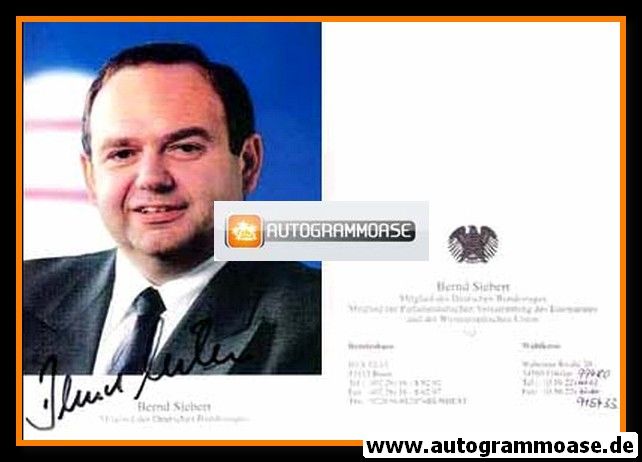 Autogramm Politik | CDU | Bernd SIEBERT | 1990er (Portrait Color)