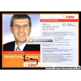 Autogramm Politik | CDU | Bernd-Carsten HIEBING | 2010er (Lebenslauf) 1