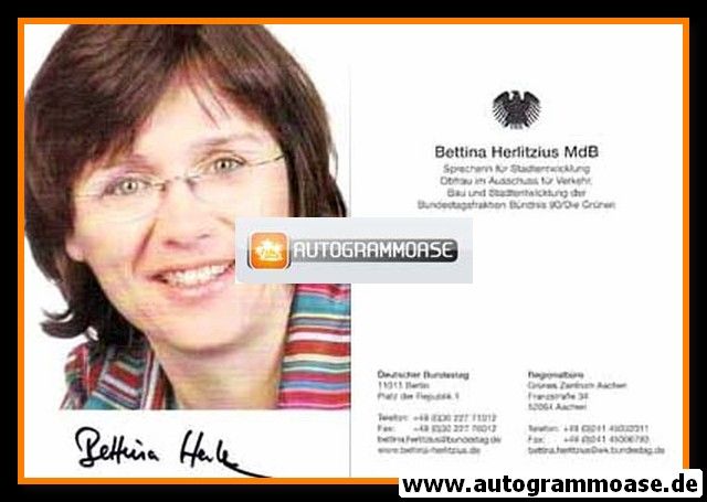 Autogramm Politik | GRÜNE | Bettina HERLITZIUS | 2000er (Portrait Color)