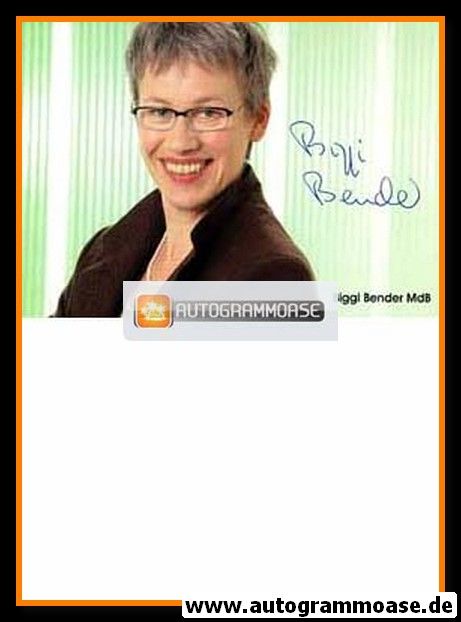 Autogramm Politik | GRÜNE | Biggi BENDER | 2000er (Portrait Color) 2