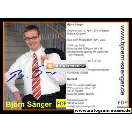 Autogramm Politik | FDP | Björn SÄNGER | 2000er (Lebenslauf) 1