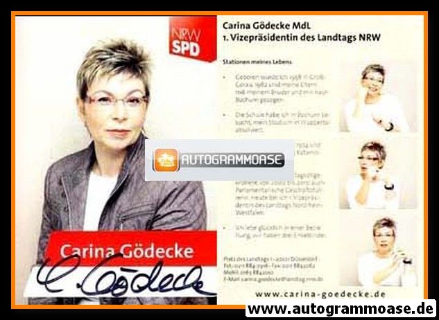 Autogramm Politik | SPD | Carina GÖDECKE | 2000er (Lebenslauf)