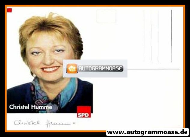 Autogramm Politik | SPD | Christel HUMME | 2000er (Portrait Color) 2