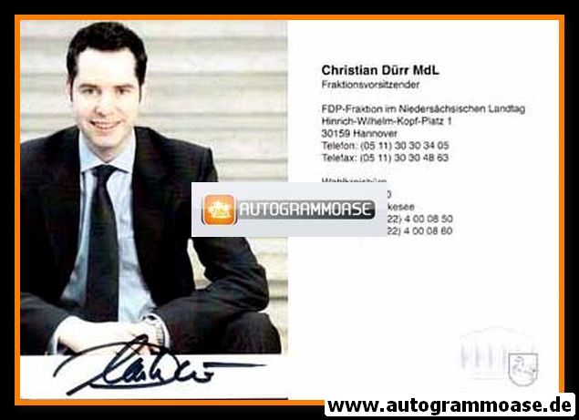 Autogramm Politik | FDP | Christian DÜRR | 2000er (Portrait Color)