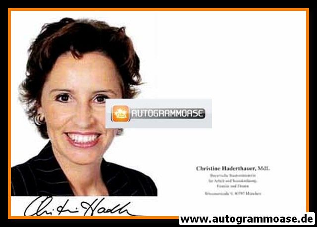 Autogramm Politik | CSU | Christine HADERTHAUER | 2000er Druck (Portrait Color)