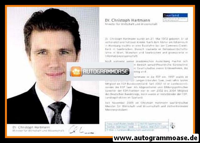 Autogramm Politik | FDP | Christoph HARTMANN | 2010er (Lebenslauf)