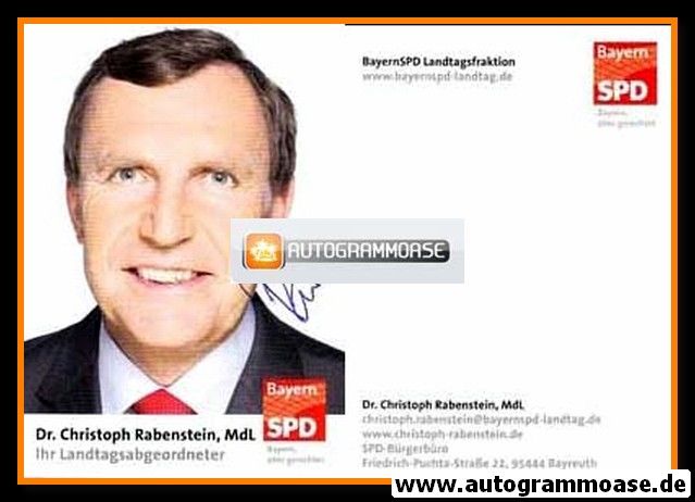 Autogramm Politik | SPD | Christoph RABENSTEIN | 2000er ("Ihr Landtagsabgeordneter")