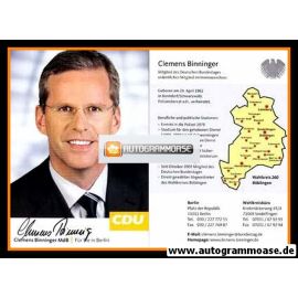 Autogramm Politik | CDU | Clemens BINNINGER | 2000er ("Für Sie In Berlin") 2