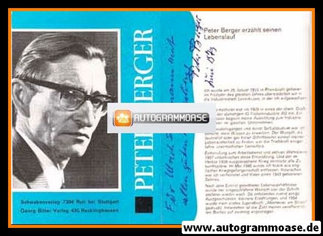 Autogramm Literatur | Peter BERGER | 1970er (Broschüre)