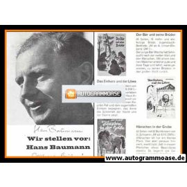 Autogramm Literatur | Hans BAUMANN | 1970er (Portrait SW)