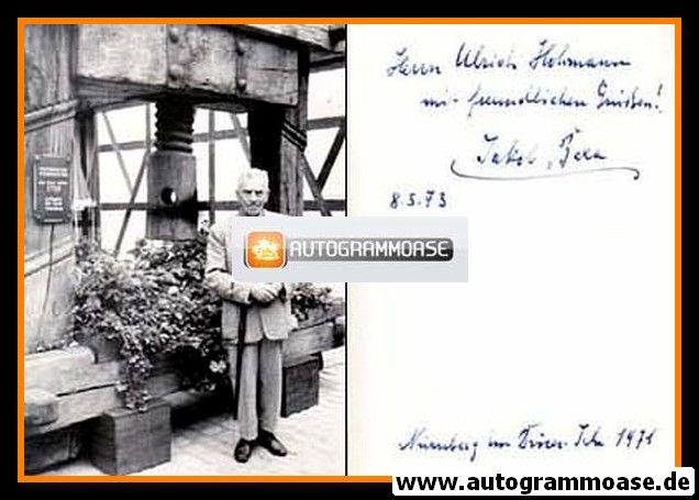 Autogramm Literatur | Jakob BAXA | 1970er Foto (Portrait SW)
