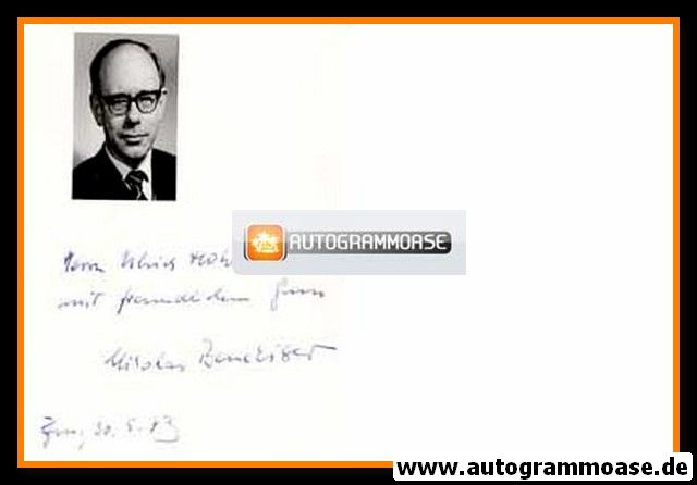 Autograph Literatur | Nikolaus BENCKISER | 1970er (Brief + Foto)
