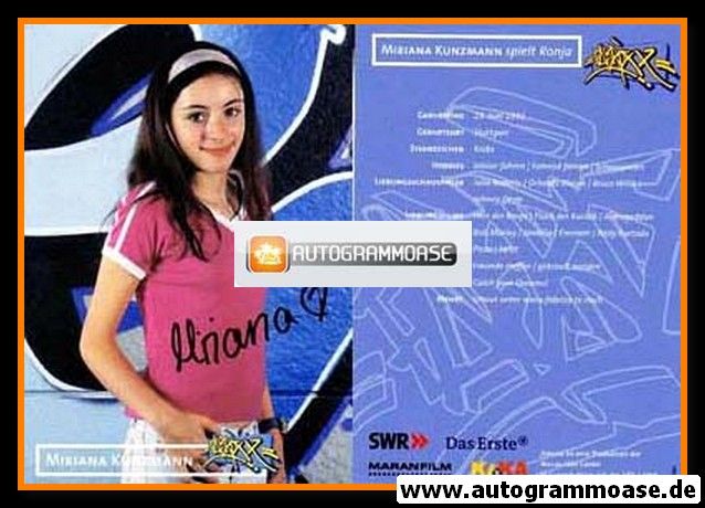 Autogramm TV | ARD | Miriana KUNZMANN | 2000er "Fabrixx" (Portrait Color)